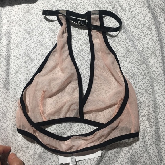 LF Pink Mesh Halter Bralette - Picture 2 of 3